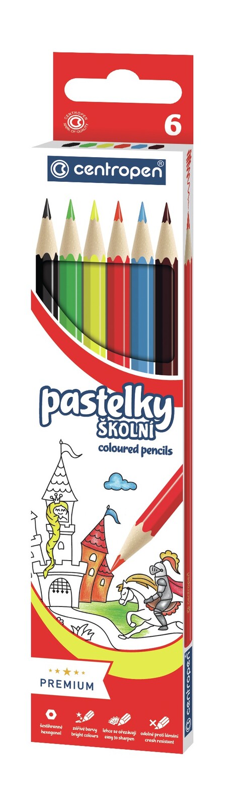 Pastelky šesťhranné 6 farieb