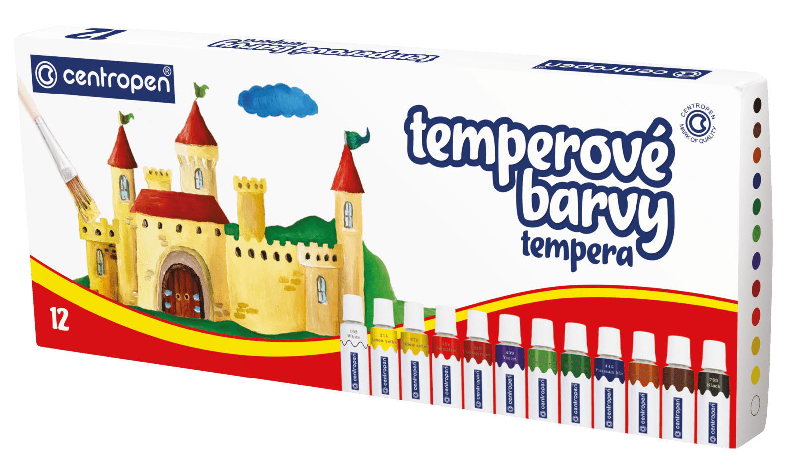 Temperové farby 12 farieb – 12 ml