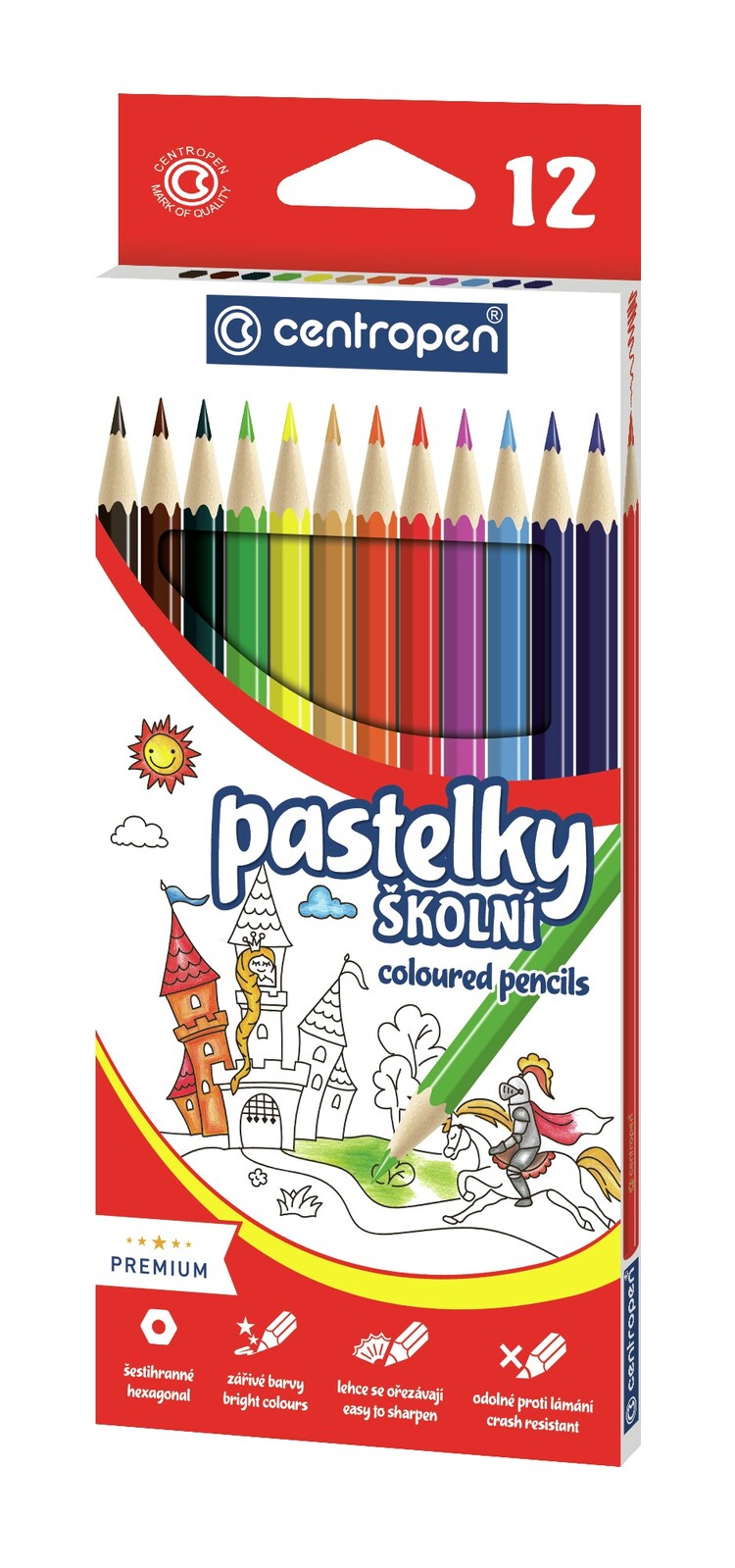 Pastelky šesťhranné 12 farieb