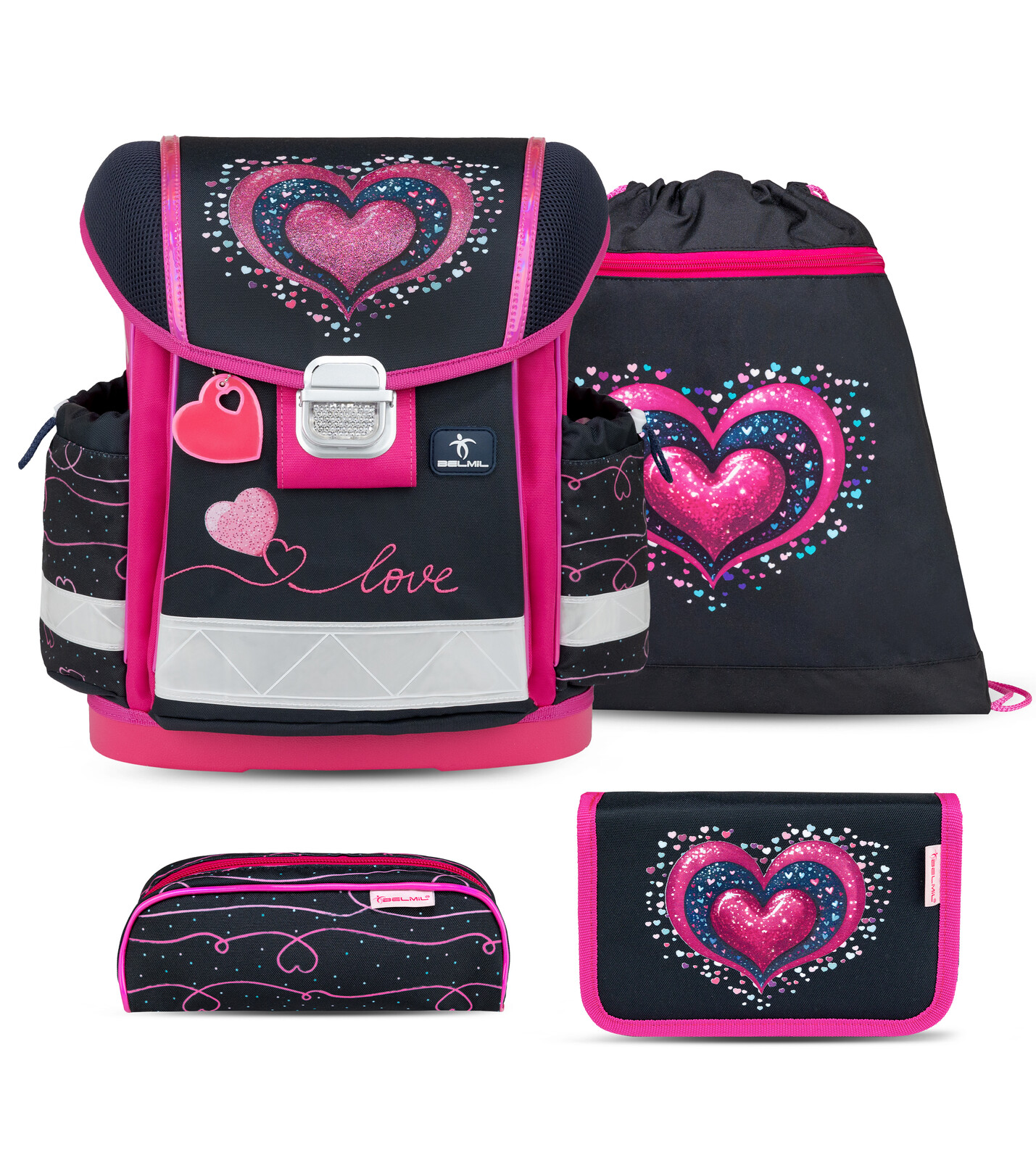 Školská taška dievčenská set - Dark Pinky