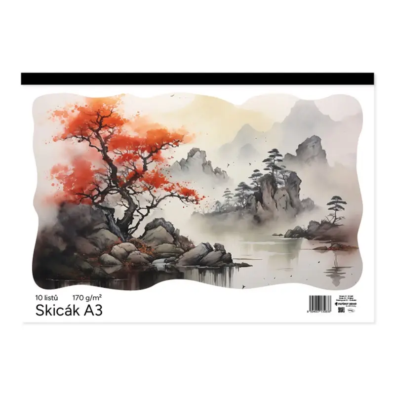 Skicár A3 biely – 170 g/m², 10 listov, fólia