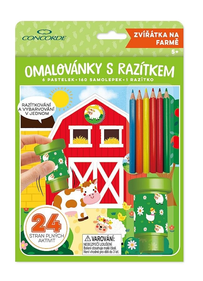 Kreatívna sada-omaľovánky s pečiatkou - zvieratká na farme