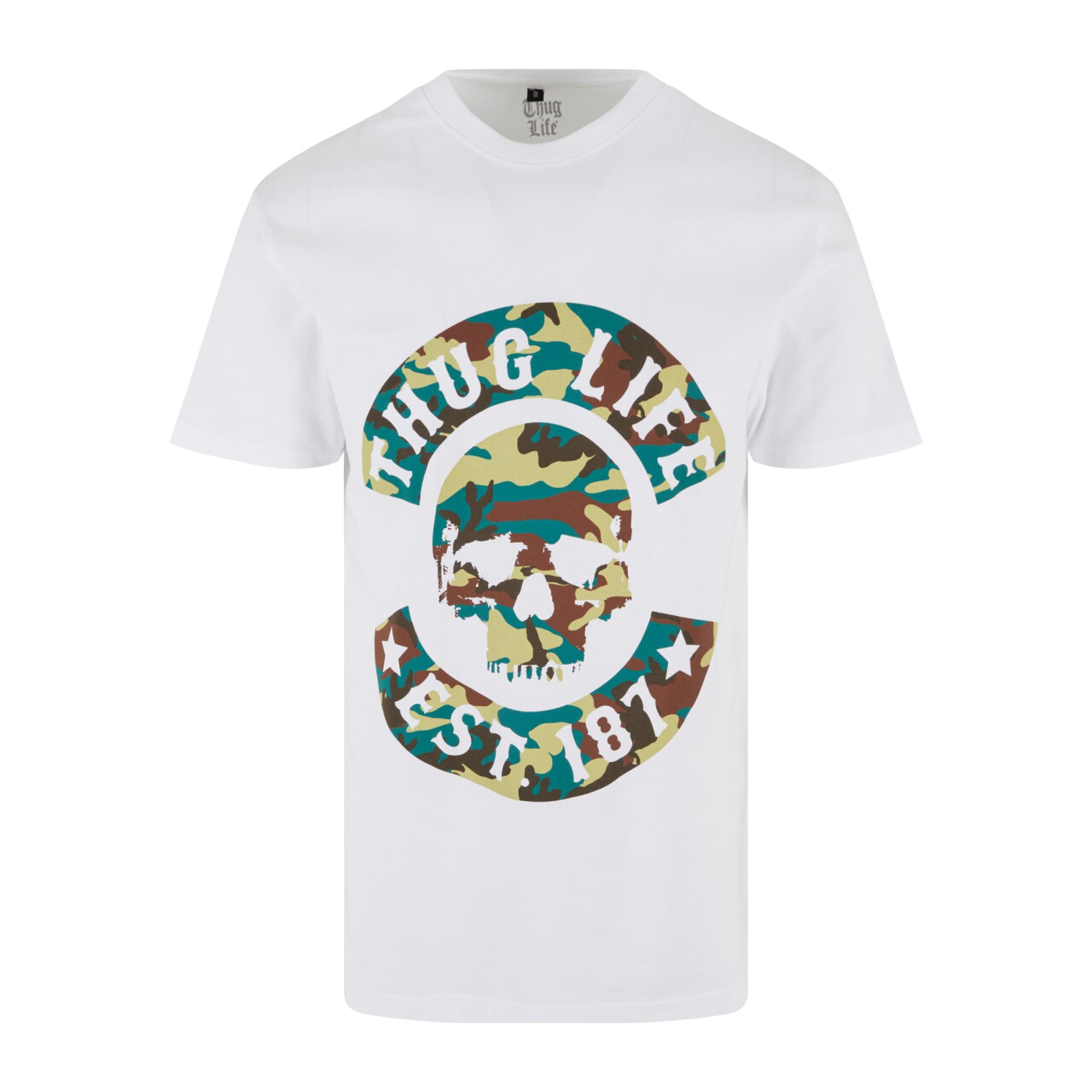 Tričko Thug Life Camo Logo - biele, S