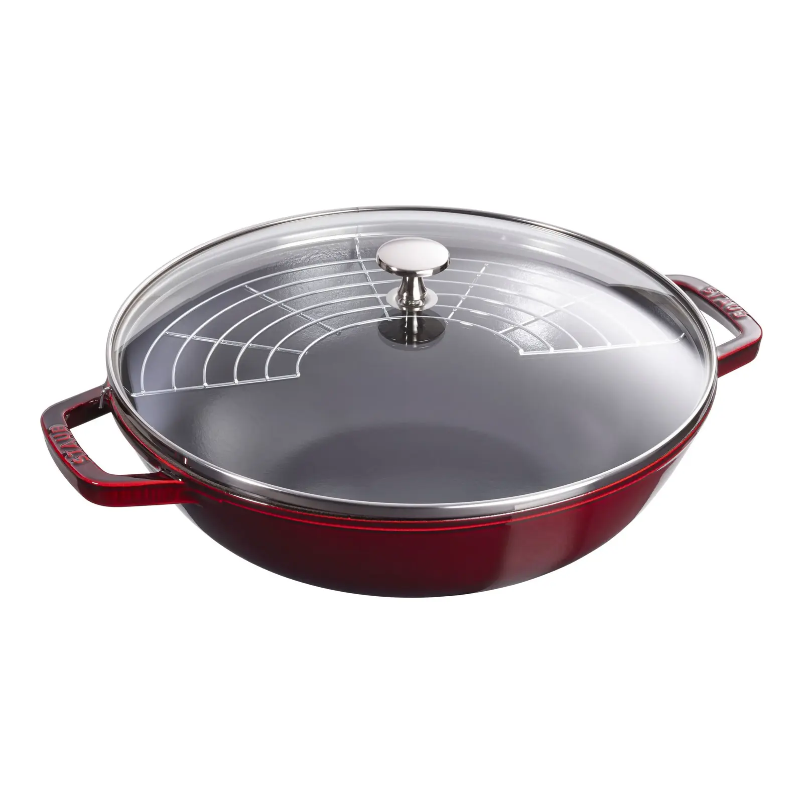 Wok 30 cm, grenadina, liatina, Staub