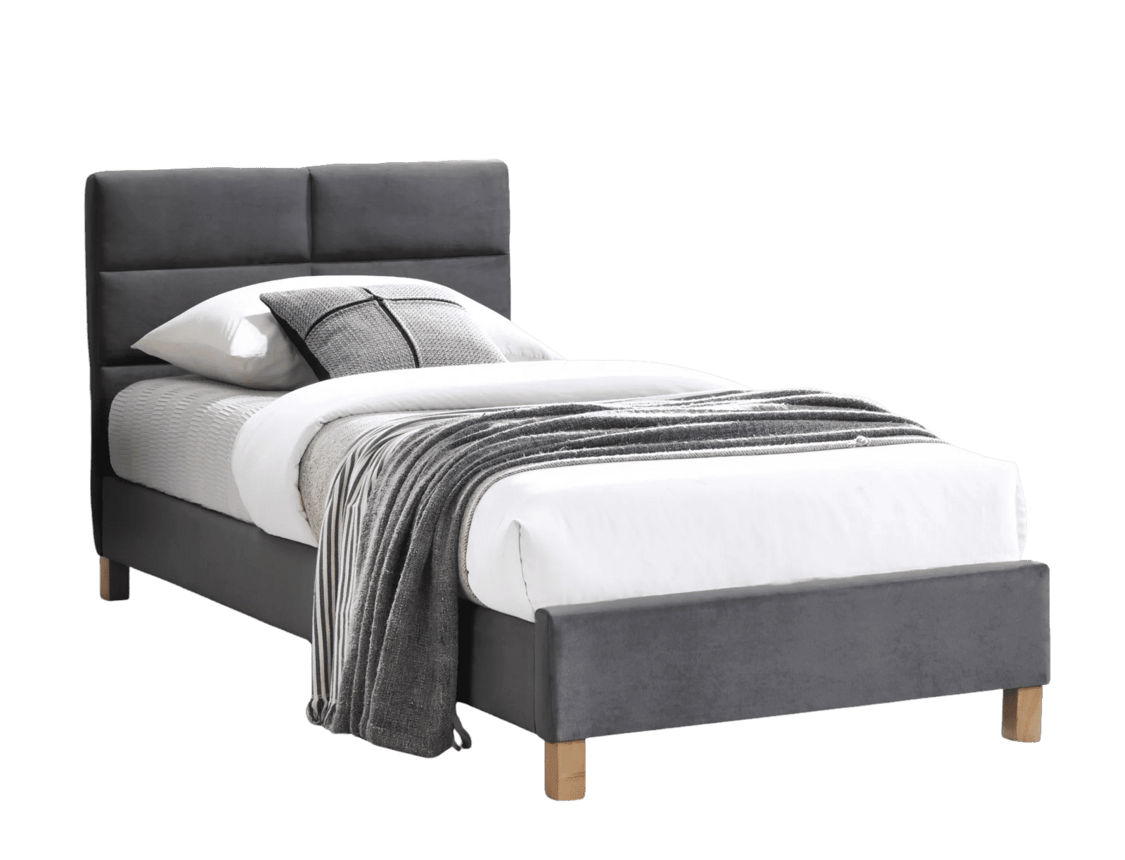 Jednolůžková čalouněná postel Sierra 90x200 Velvet 150 šedá