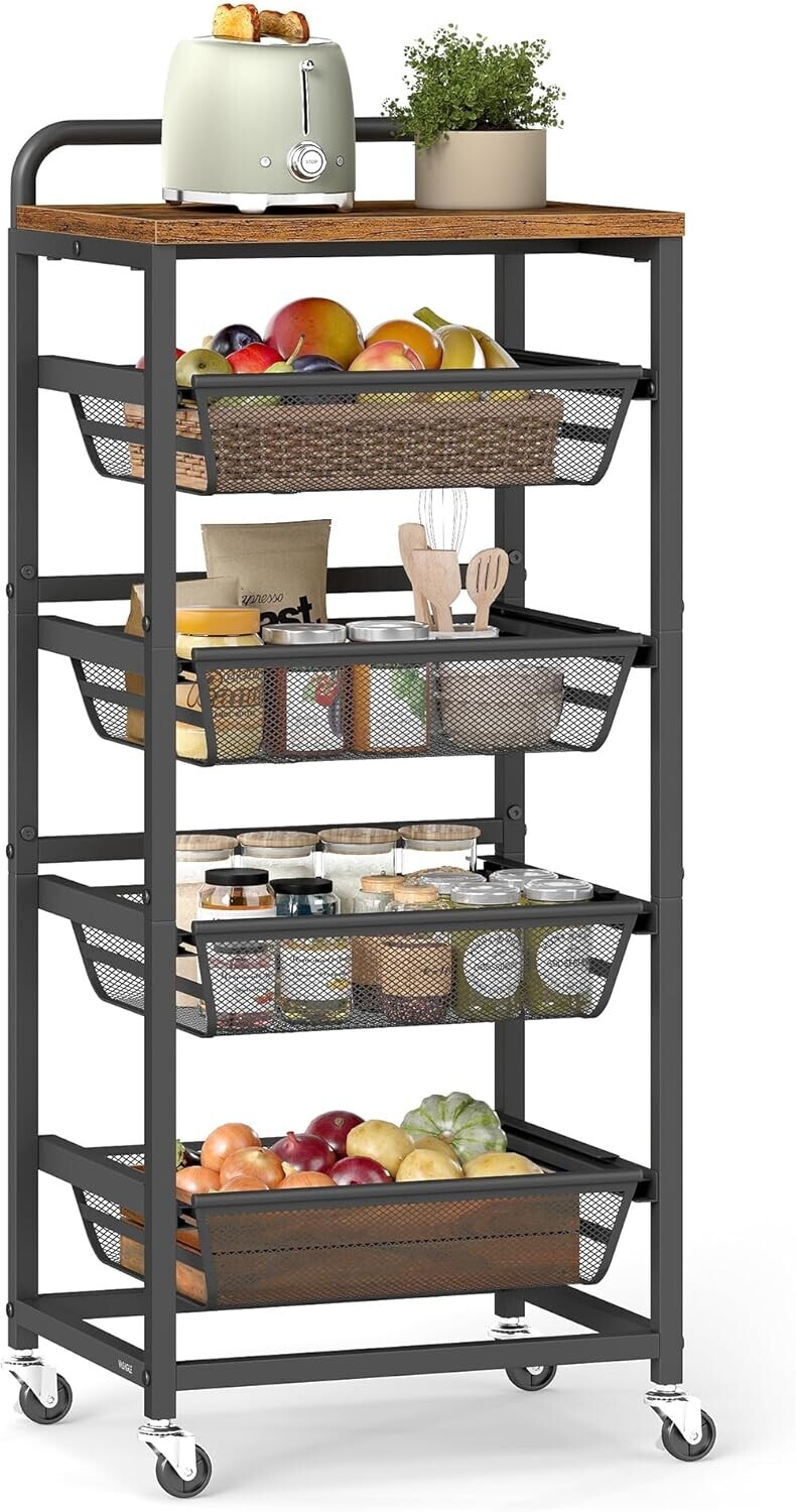Servírovací stolek Vasagle Fiol 40 cm černý/hnědý