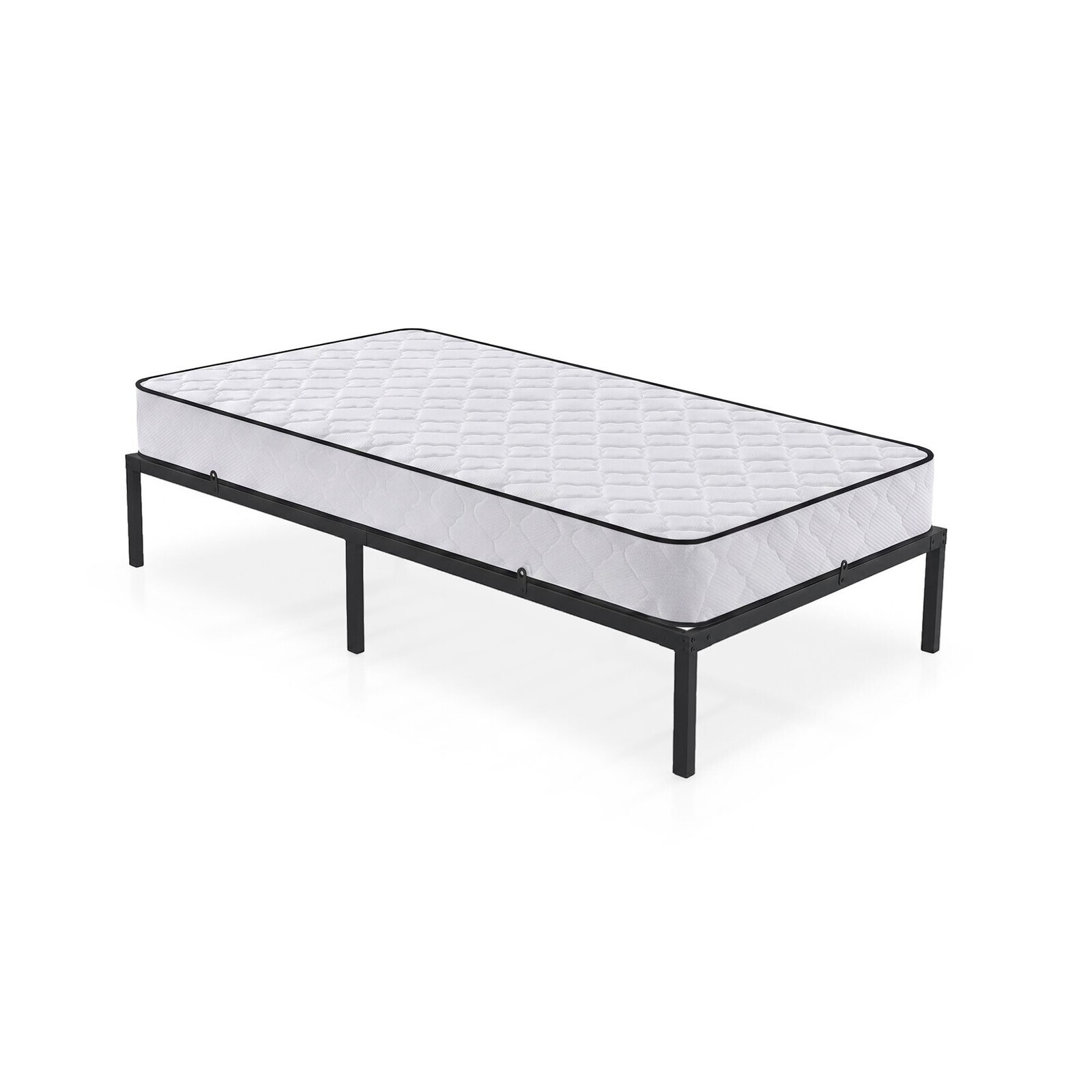 Skládací kovový rám postele s matrací Lowa 100x200 černý