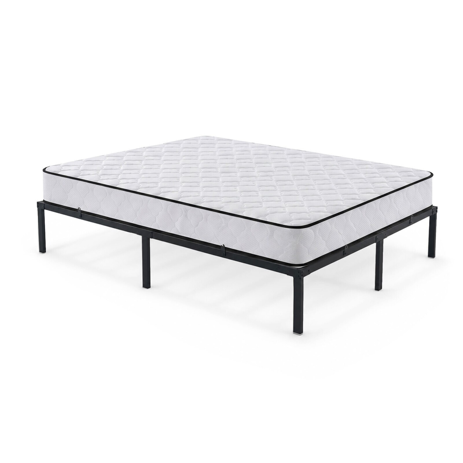 Skládací kovový rám postele s matrací Lowa 140x200 černý