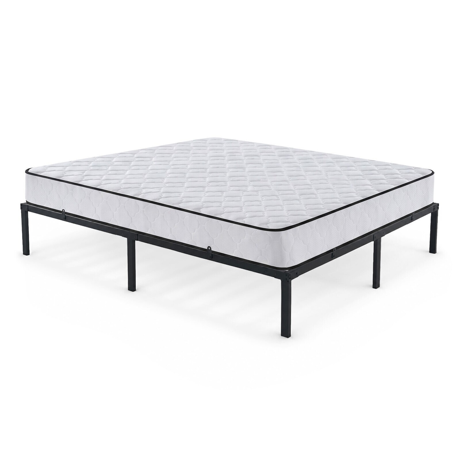 Skládací kovový rám postele s matrací Lowa 160x200 černý