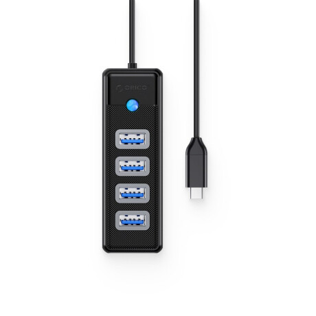 Orico PW4U-C3 HUB adaptér USB-C - 4x USB 3.0 1m, čierny