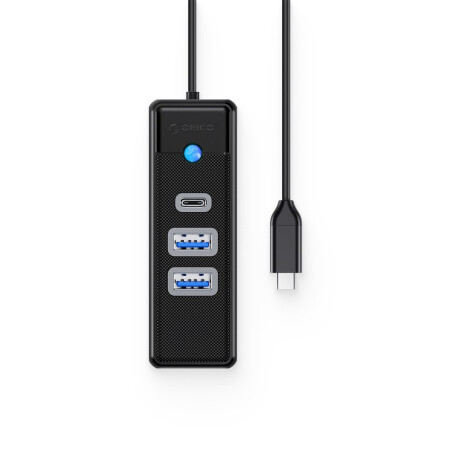 Orico PWC2U-C3 HUB adaptér USB-C - 2x USB 3.0 / USB-C 0.5m, čierny