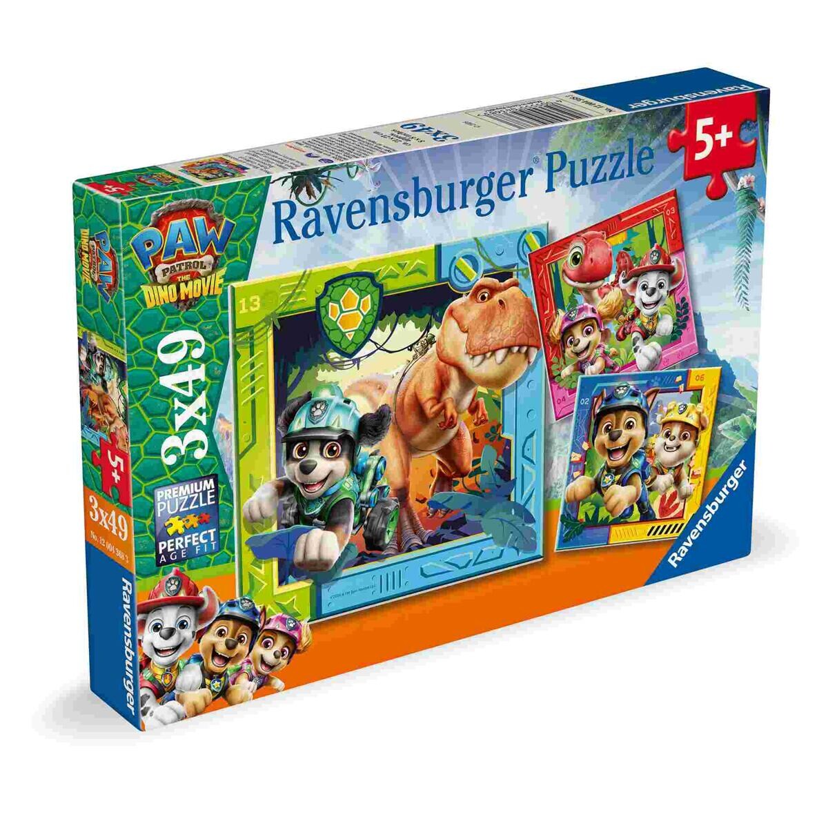 Ravensburger Tlapková patrola: Dinosaurie film Puzzle 3x49 dielikov