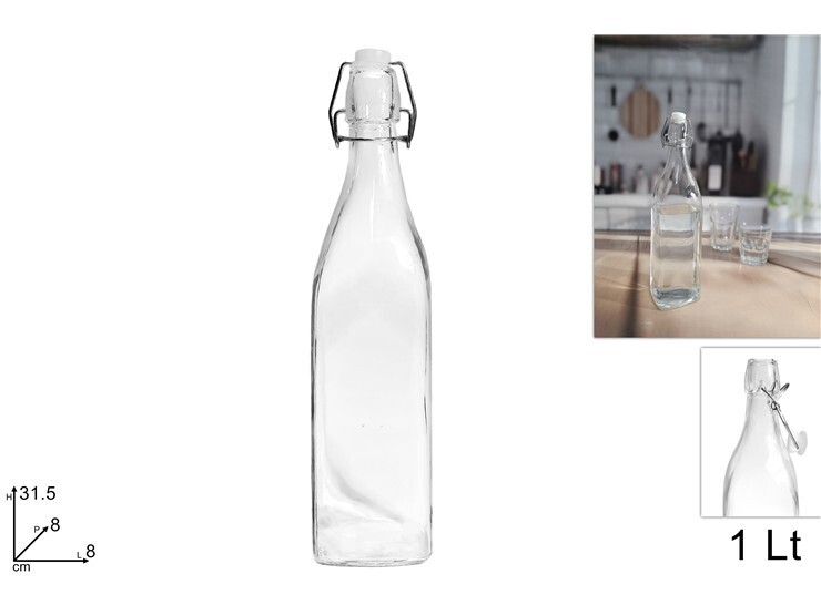MAKRO - Fľaša sklenená 1L