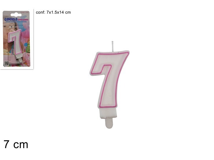 MAKRO - Sviečka tortová 7 ružová
