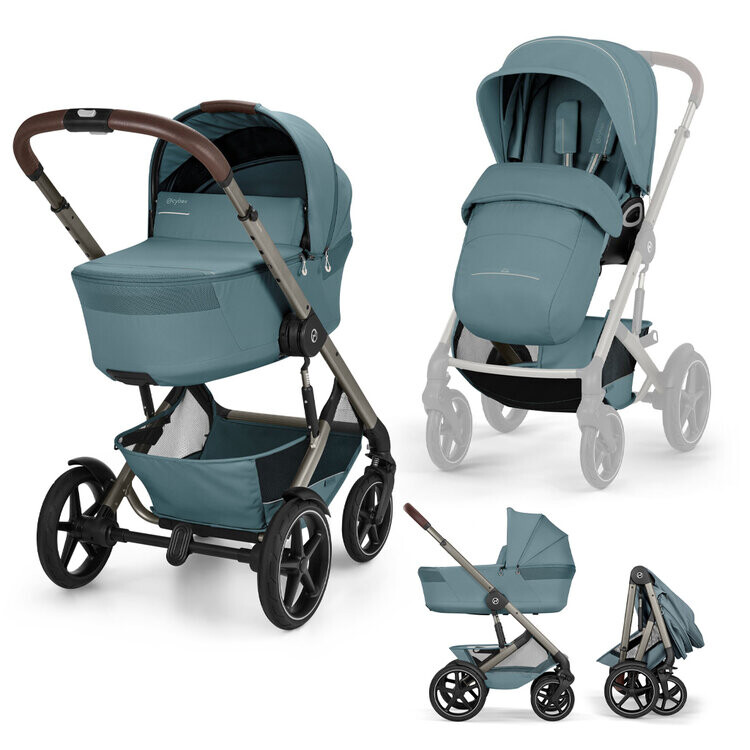 CYBEX Kočík kombinovaný Talos S Lux & Talos Fold Cot Stormy Blue Gold