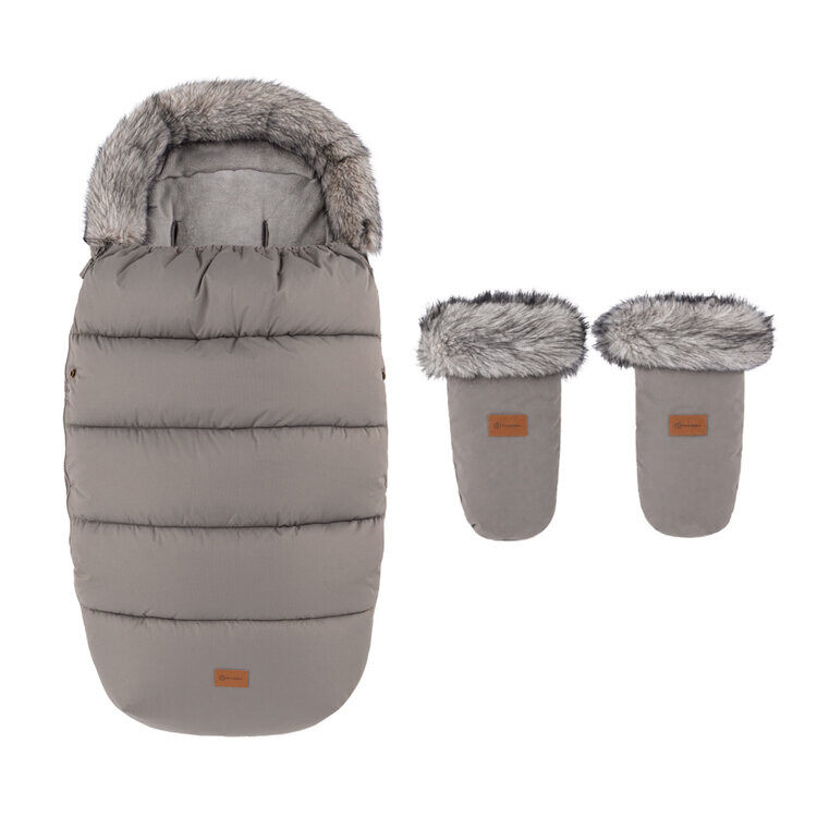 PETITE&MARS Set zimný fusak Comfy 4v1 + rukavice na kočík Fjora Mocha Mousse
