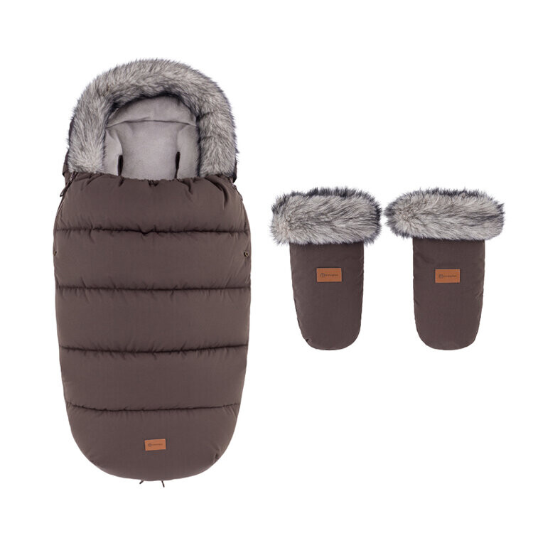 PETITE&MARS Set zimný fusak Comfy 4v1 + rukavice na kočík Fjora Rich Brown