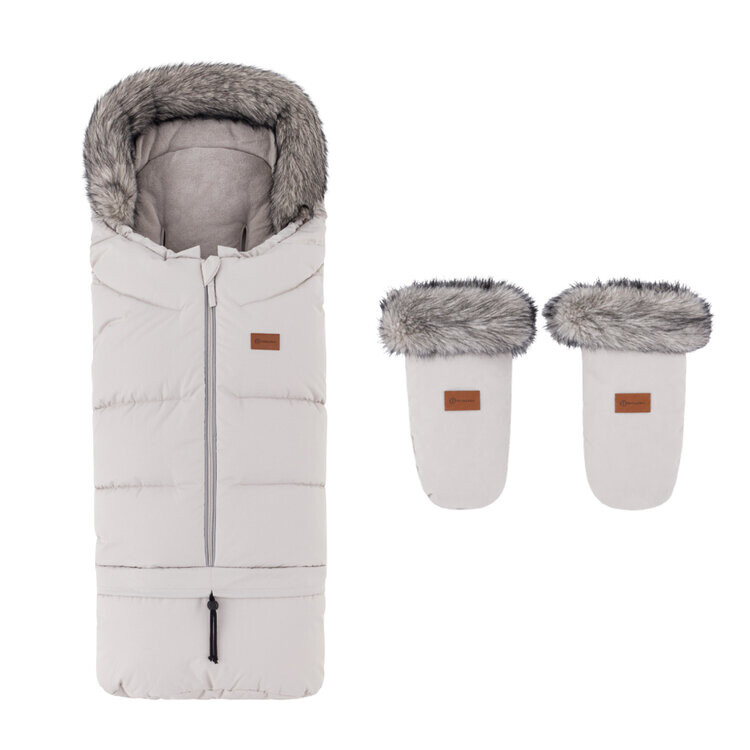 PETITE&MARS Set zimný fusak Arctic 4v1 + rukavice na kočík Fjora Champagne Shower