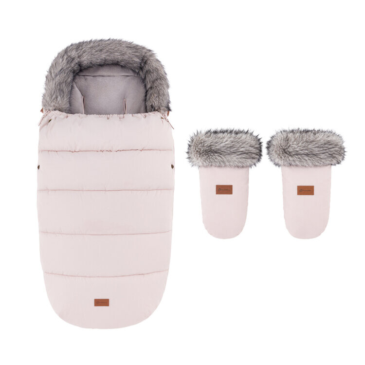 PETITE&MARS Set zimný fusak Comfy 4v1 + rukavice na kočík Fjora Rose Petal