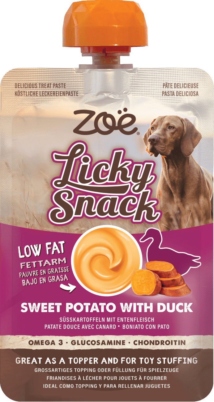 Pochúťka Zoë Licky Snack bataty s kačacím mäsom 85 g
