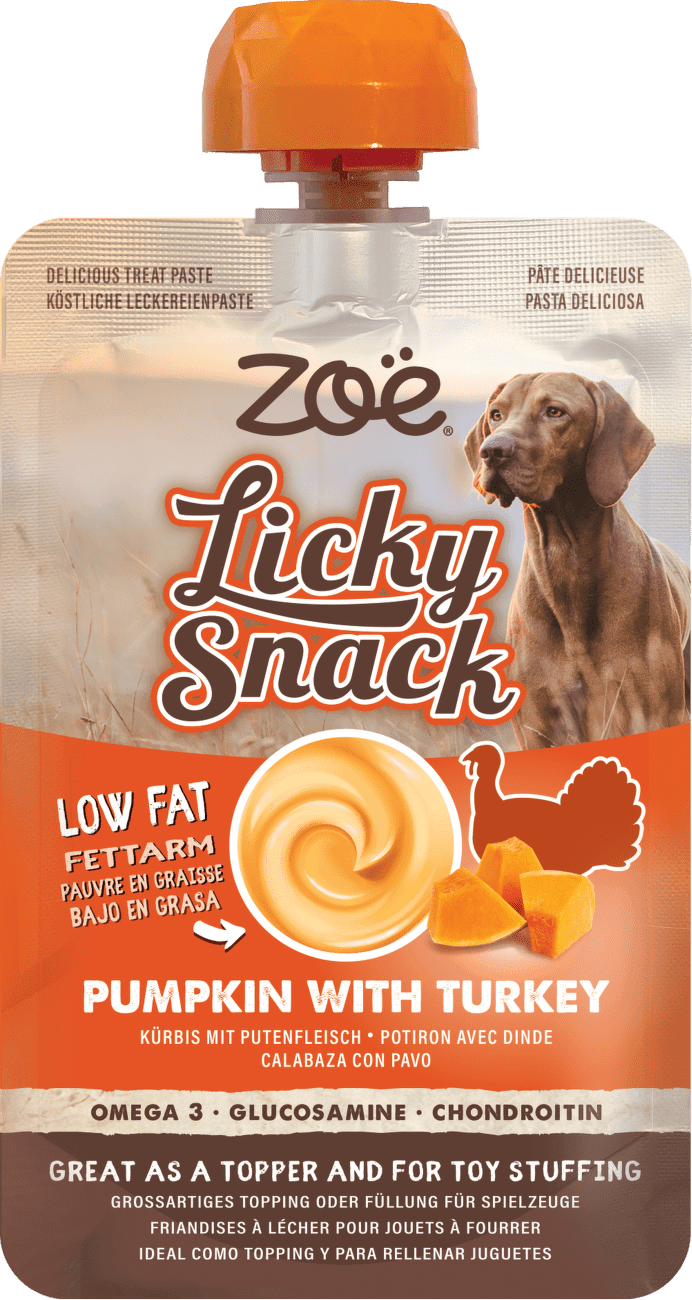 Pochúťka Zoë Licky Snack tekvica s morčacím mäsom 85 g