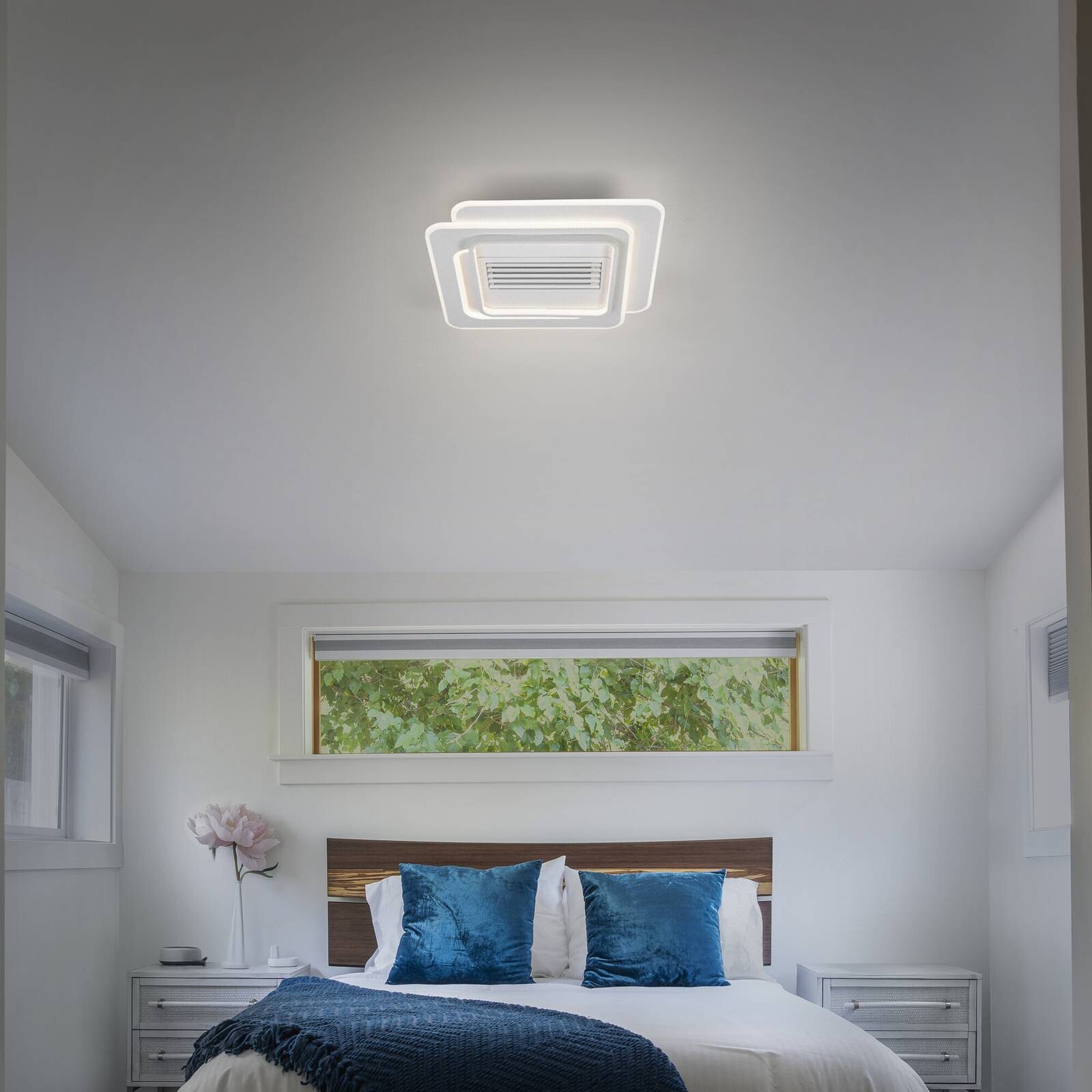 Stropný ventilátor OSRAM LED GRILL 55 x 55 cm, biely, s diaľkovým ovládaním