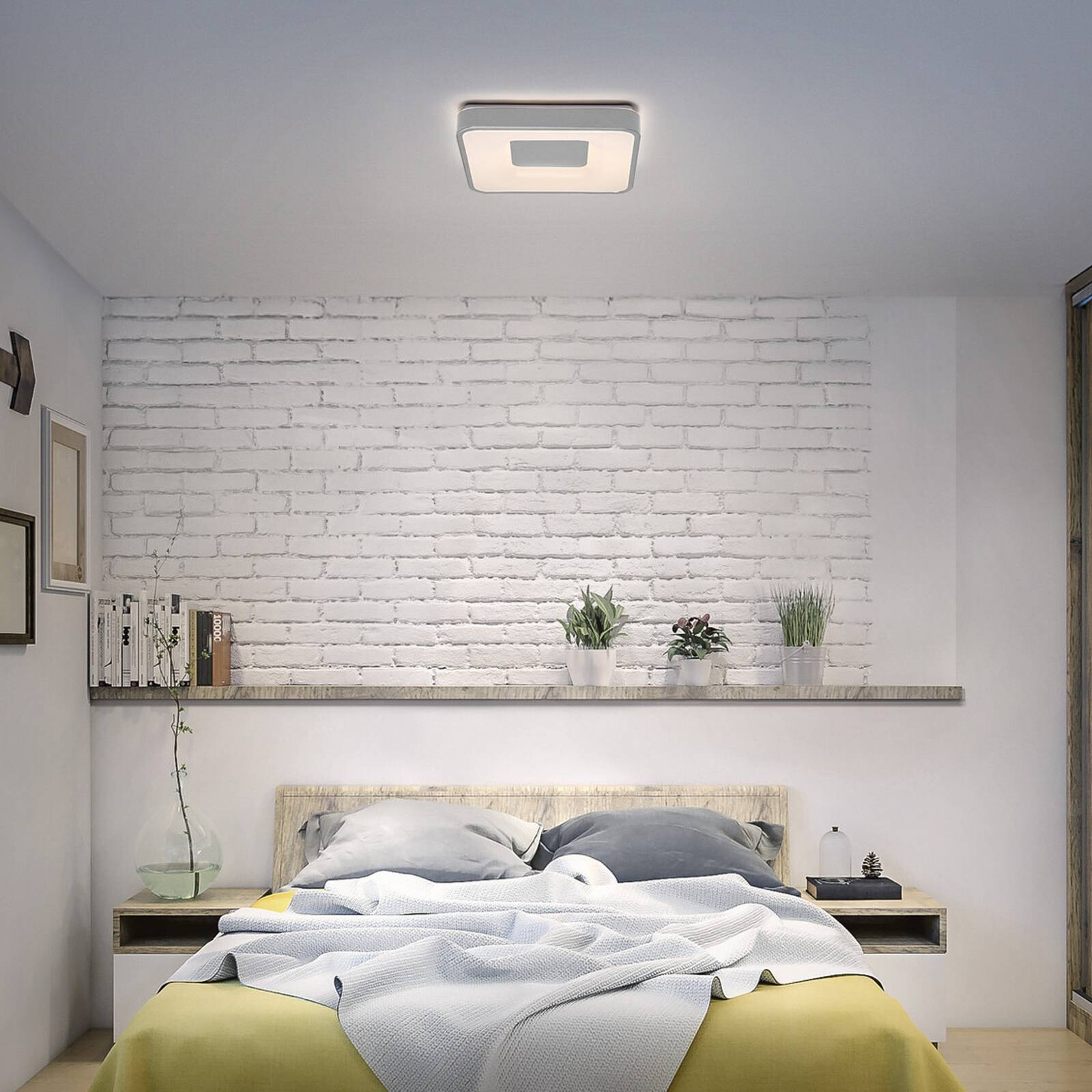 OSRAM stropné LED svetlo ORBIS PIANA, strieborné, 38 x 38 cm, clickdim