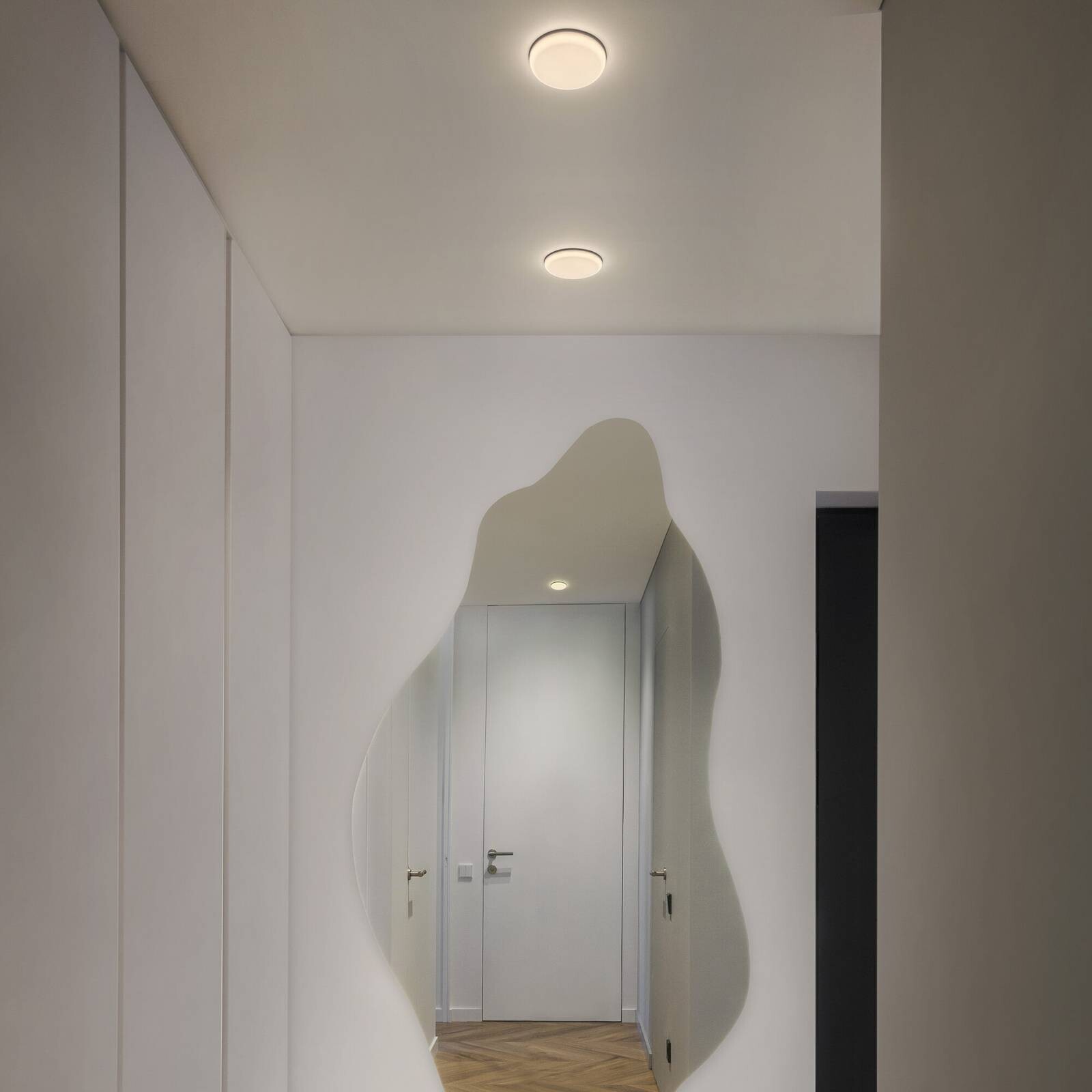 Zapustené LED svietidlo OSRAM SLIM, Ø 17 cm, biele, kovové, 3 000 K