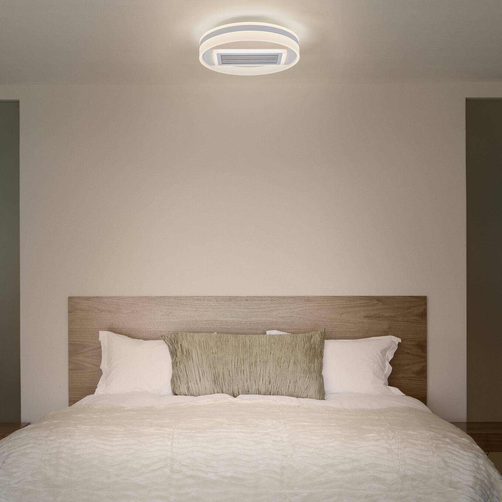 Stropný ventilátor OSRAM LED GRILL, Ø 50 cm, biely, s diaľkovým ovládaním