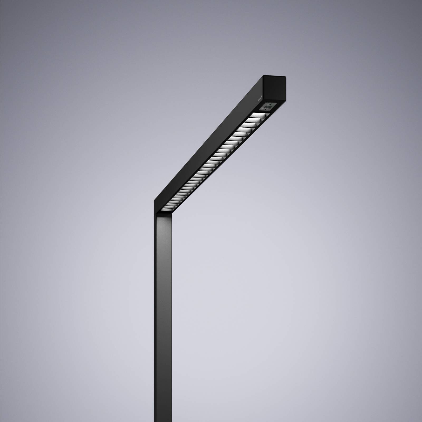 LED stojacia lampa Straight.single, čierna, 3000 K, inteligentná, so senzorom