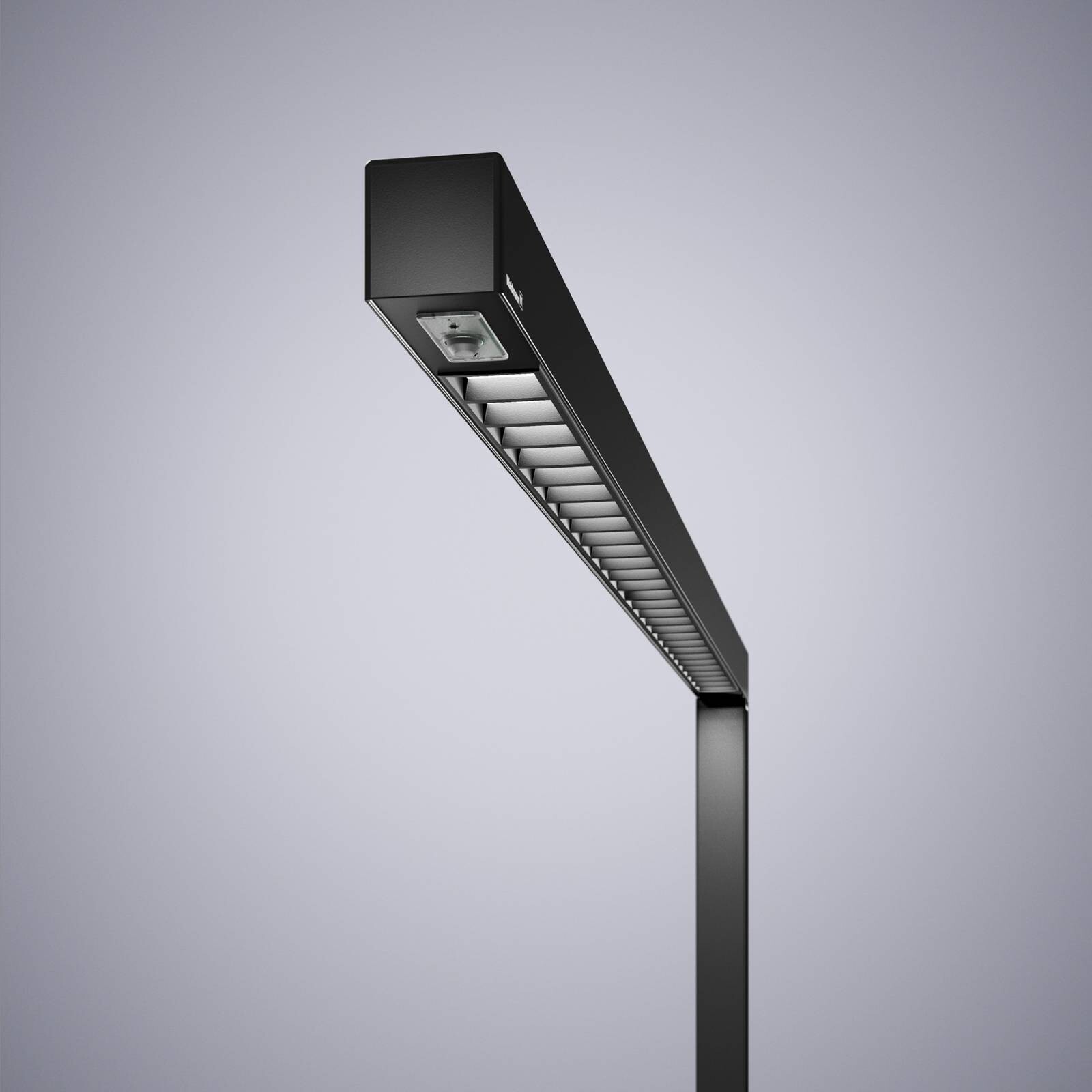 LED stojacia lampa Straight.single, čierna, 4000 K, senzor, 205 cm