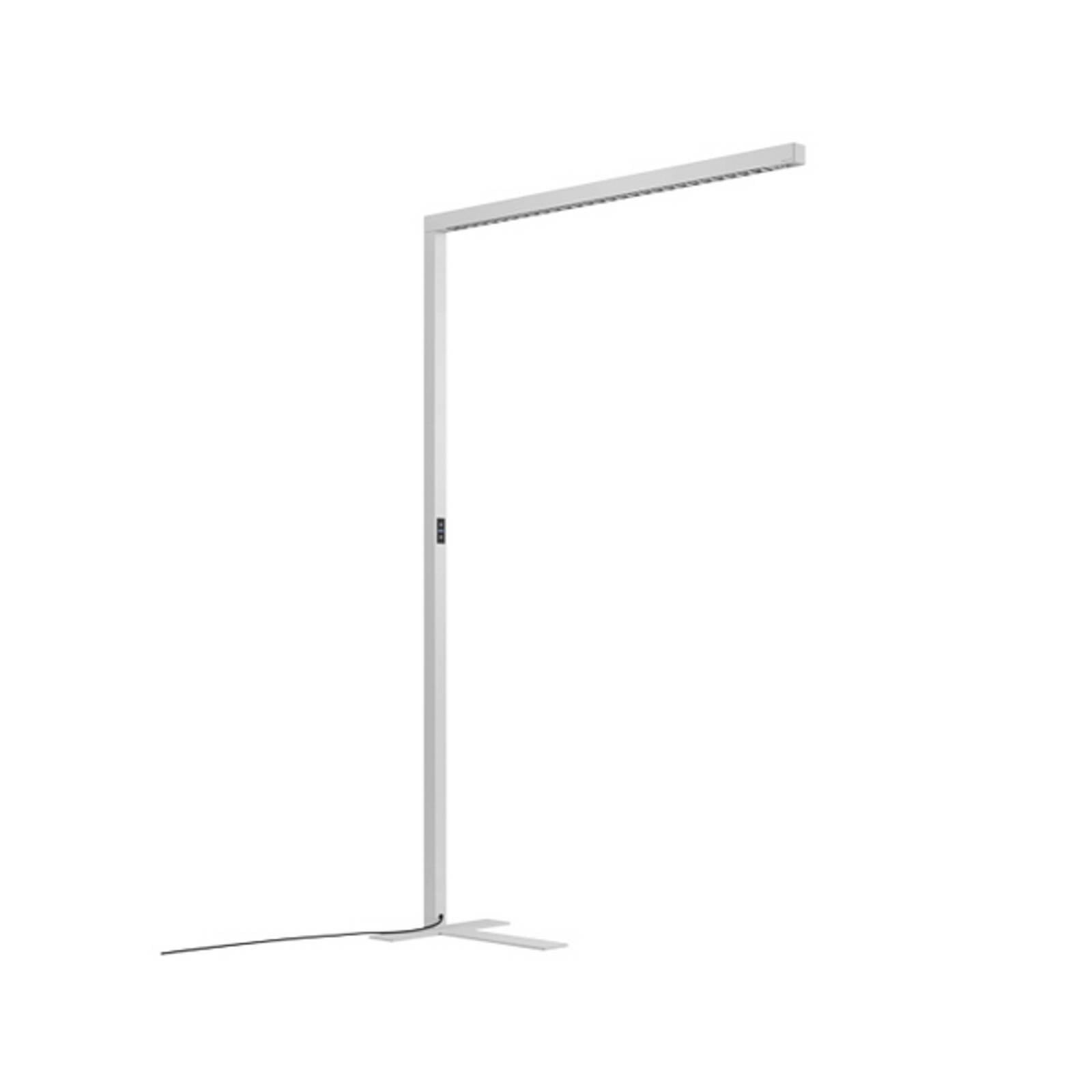 LED stojacia lampa Straight.single, strieborná, 4000 K, inteligentná, so