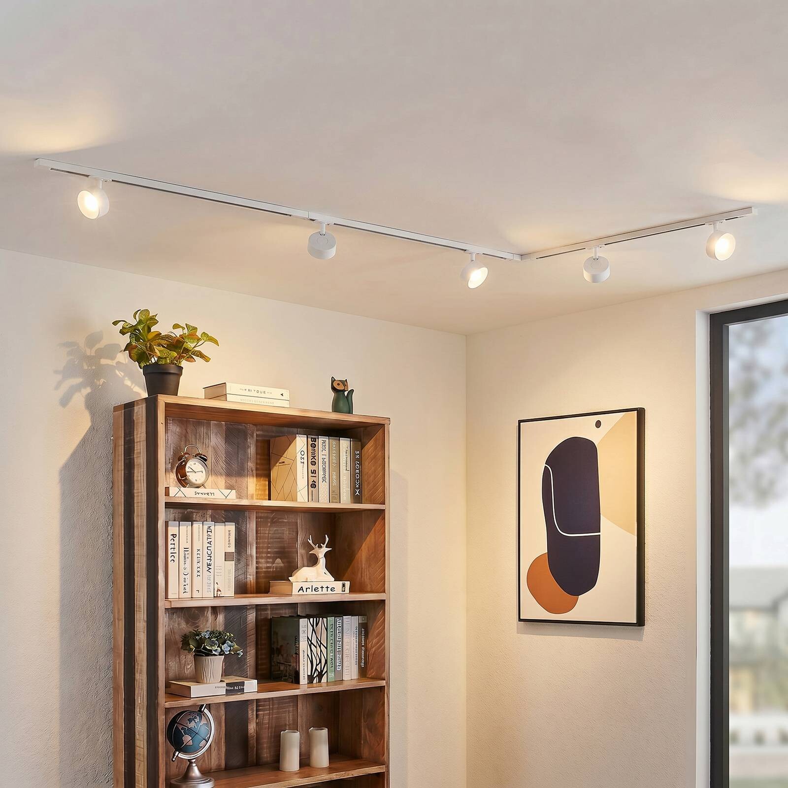 Systém lišt Lindby Linaro, Ø 9,5 cm, 5-pl., LED, biely