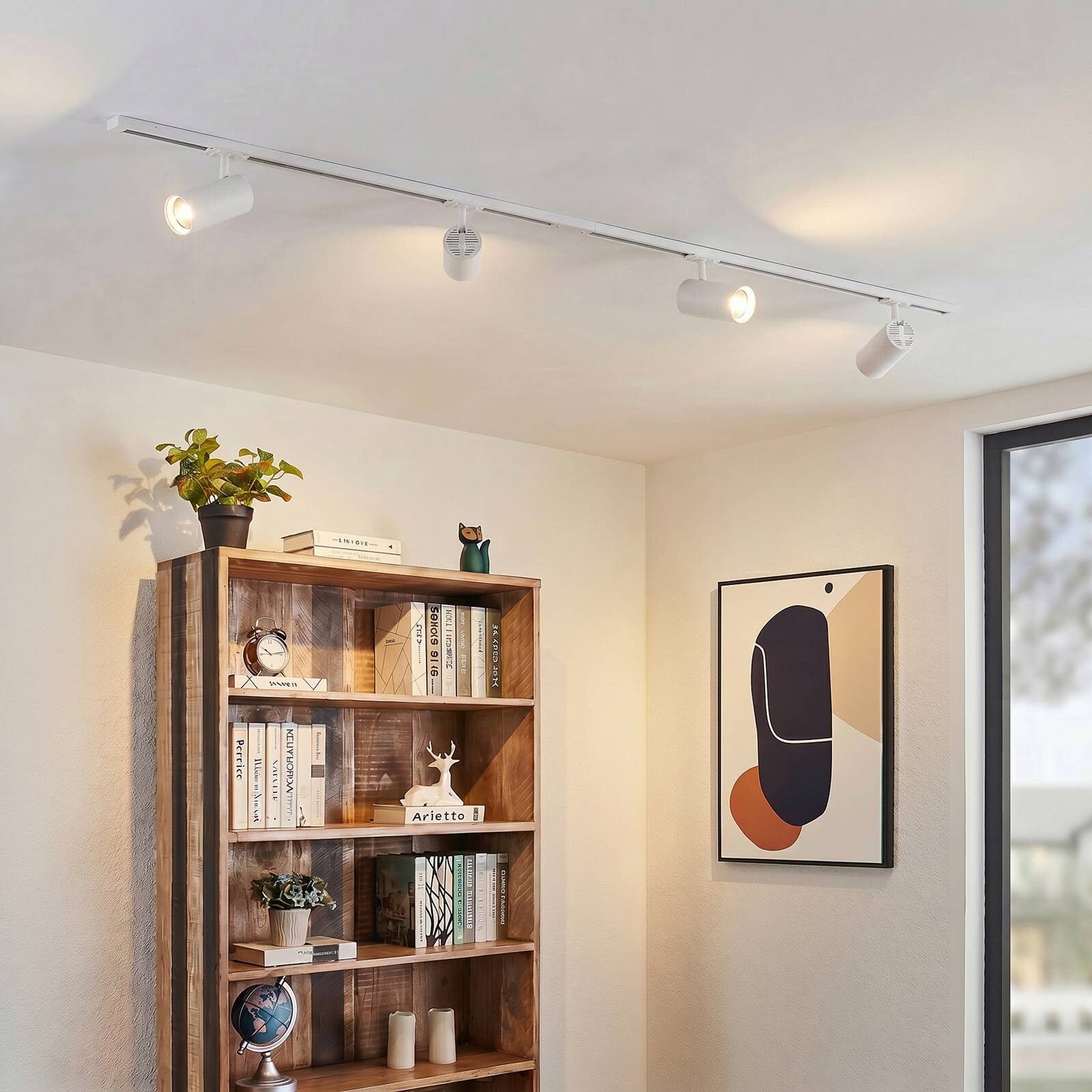 Systém lišt Lindby Linaro, Ø 7 cm, 4-pl., LED, biela, CCT