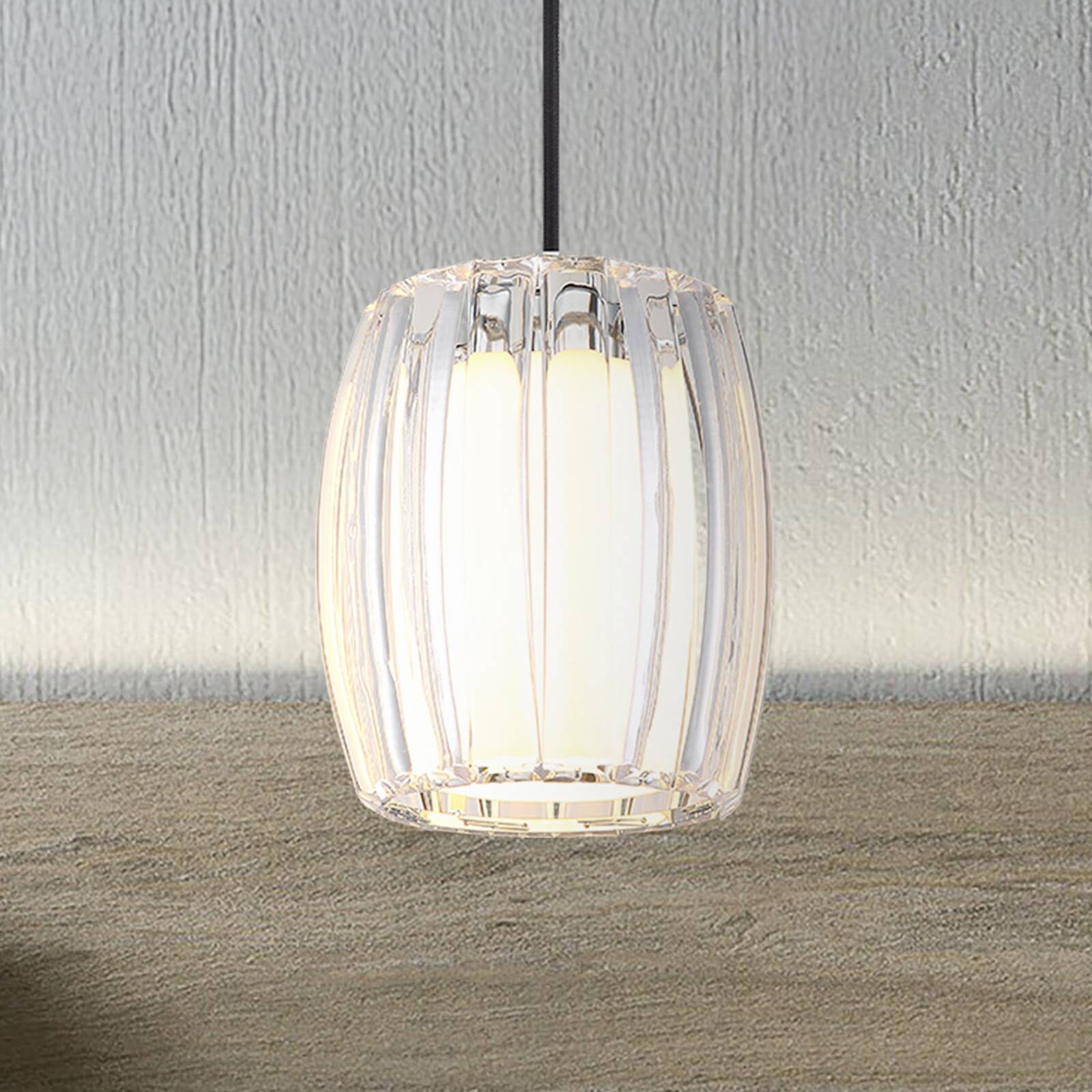 Závesné svietidlo Maribel, Ø 18 cm, chróm/číre, kov