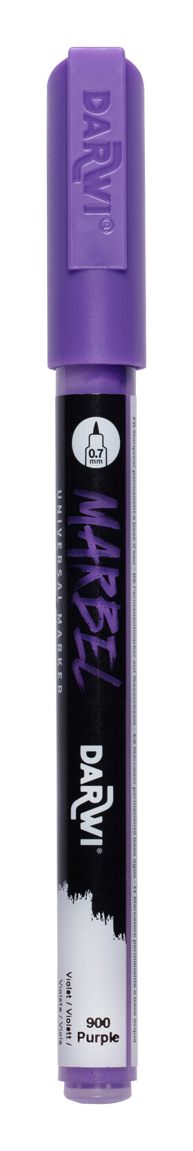 DARWI MARBEL - Univerzálna akrylová fixka (0,7 mm) 0,7 mm hrot, 900 - purple (fialová), 1 ks