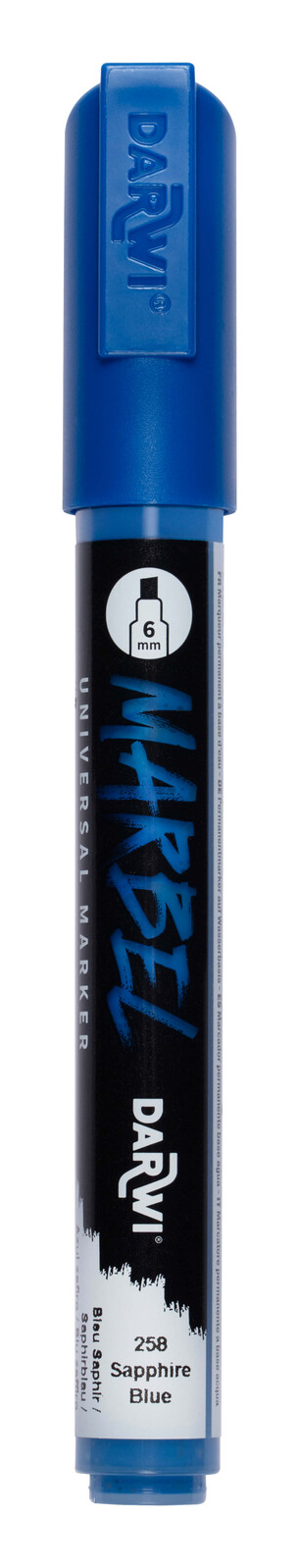 DARWI MARBEL - Univerzálna akrylová fixka (6 mm) 6 mm hrot, 215 - blue (modrá), 1 ks