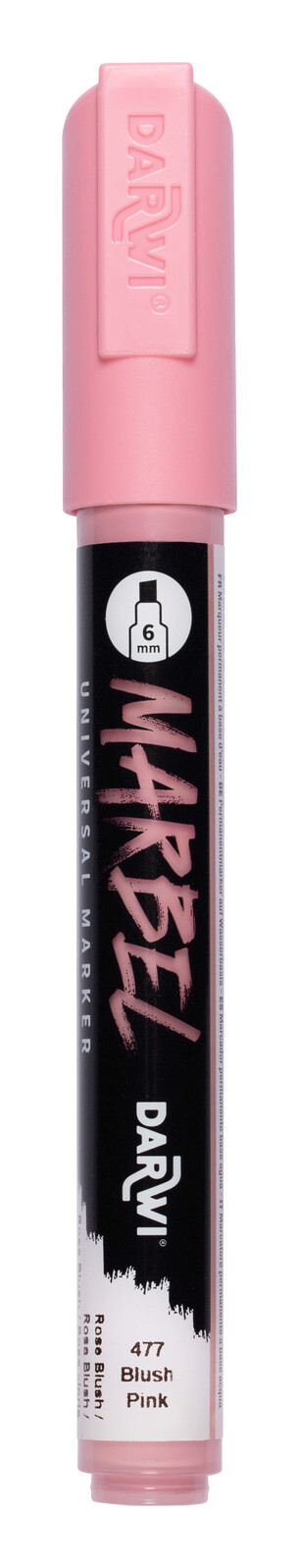 DARWI MARBEL - Univerzálna akrylová fixka (6 mm) 6 mm hrot, 477 - blush pink (púdrová ružová), 1 ks