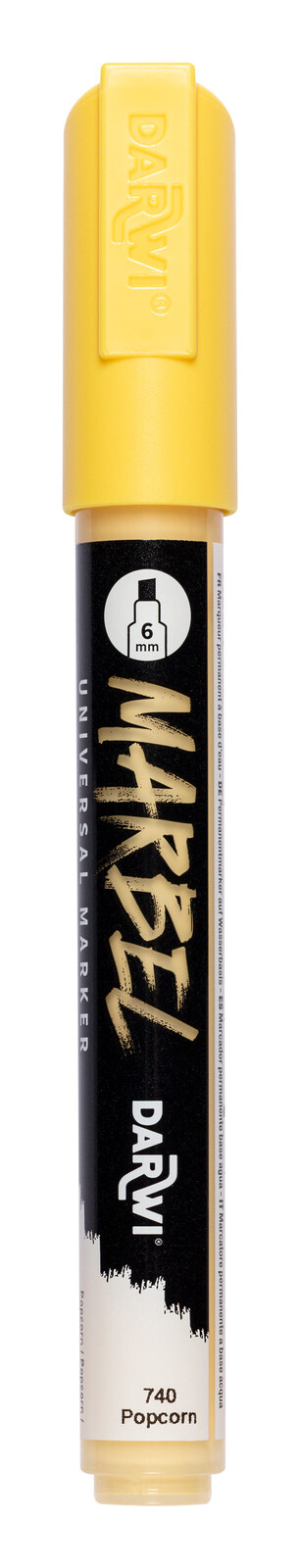 DARWI MARBEL - Univerzálna akrylová fixka (6 mm) 6 mm hrot, 740 - popcorn, 1 ks