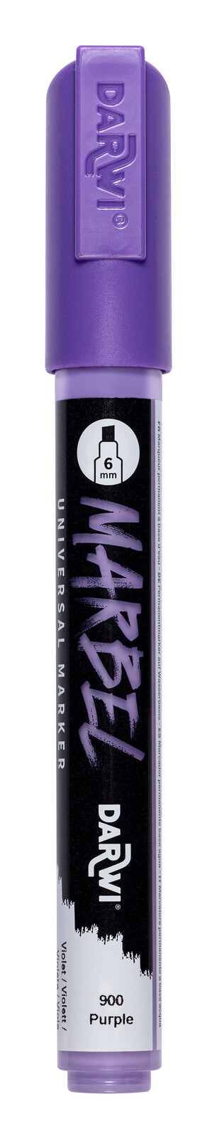 DARWI MARBEL - Univerzálna akrylová fixka (6 mm) 6 mm hrot, 900 - purple (fialová), 1 ks
