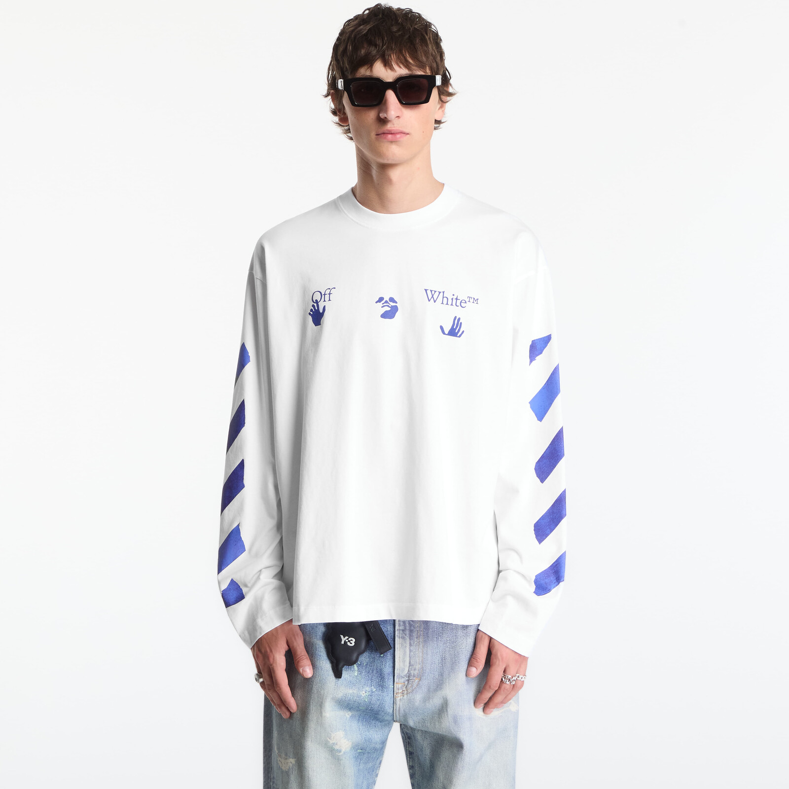 Tričko Off-White Bacco Arrow Skate L/S Tee UNISEX White L