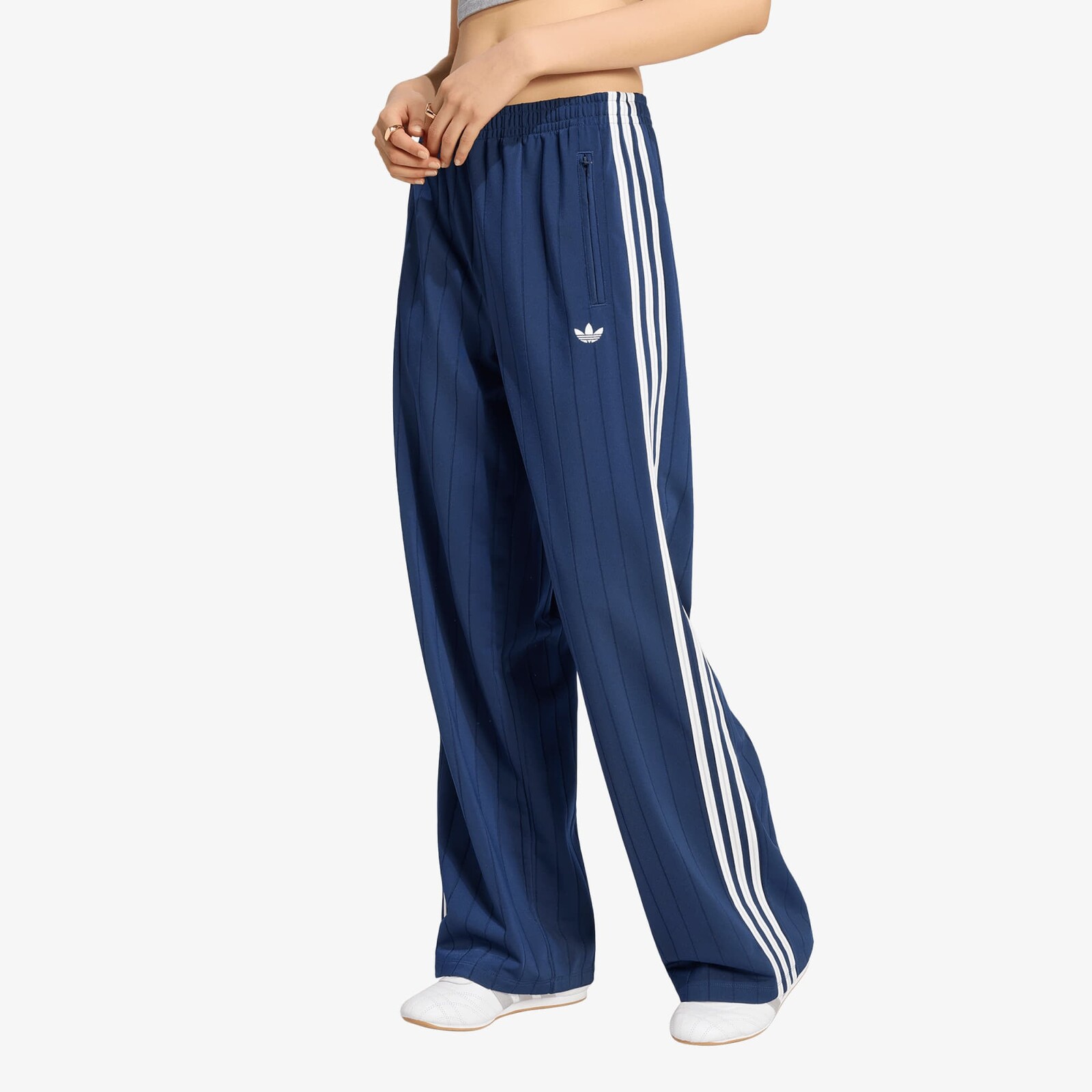 Tepláky adidas Pinstripe Firebird Loose Trackpant Night Indigo/ White/ Grey Two L