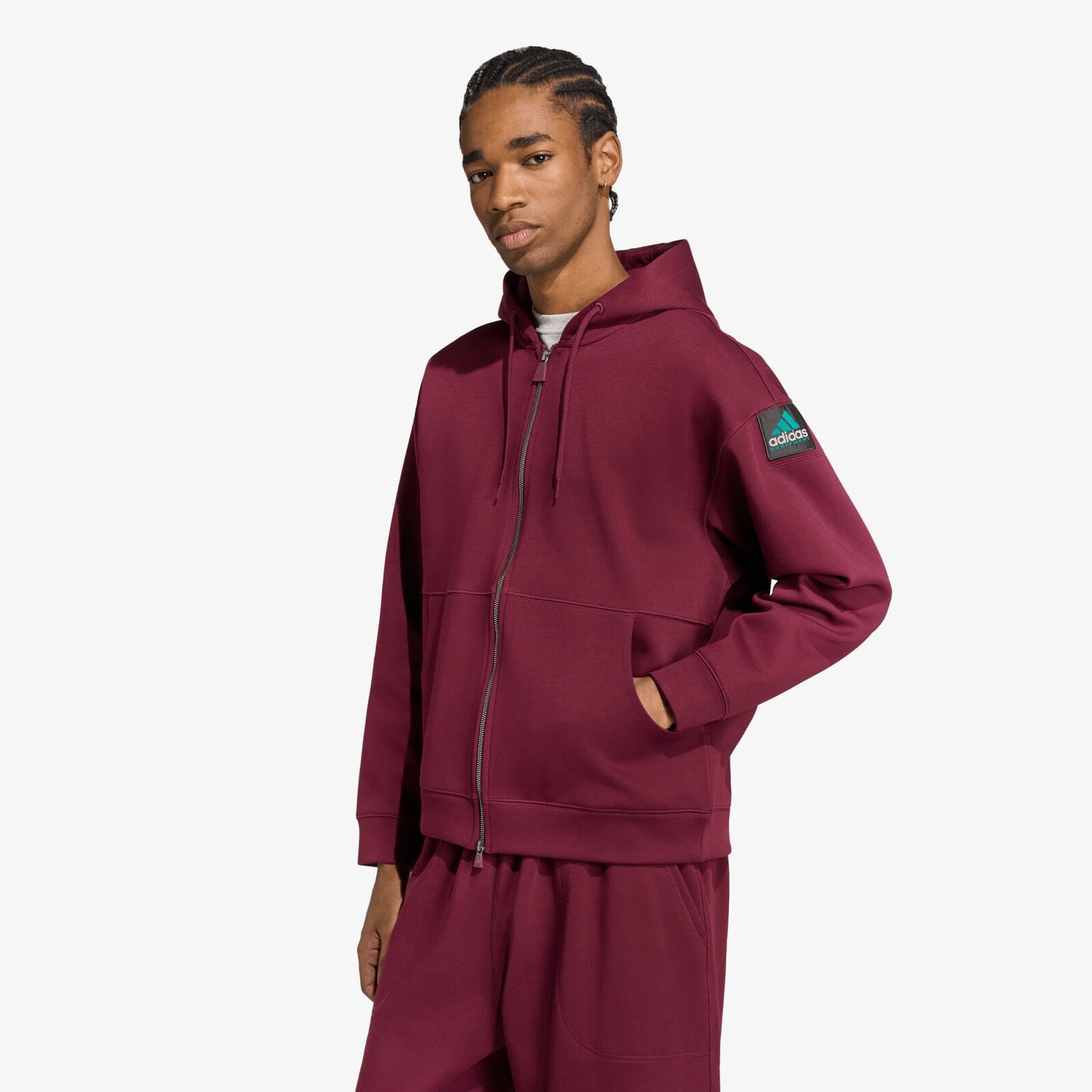 Mikina adidas Spacer Full Zip Hoodie Maroon L