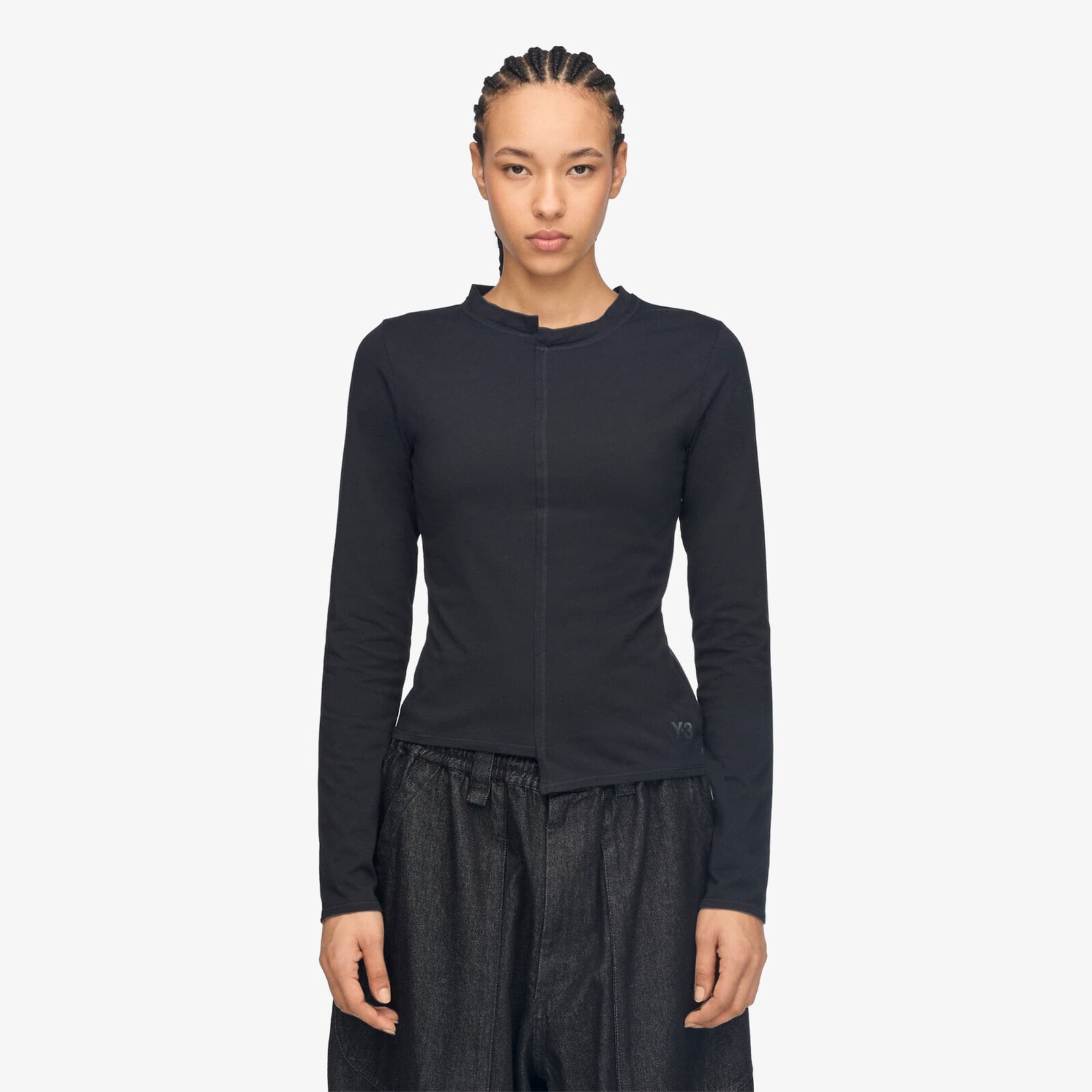 Tričko Y-3 Fitted Long Sleeve Tee Black S