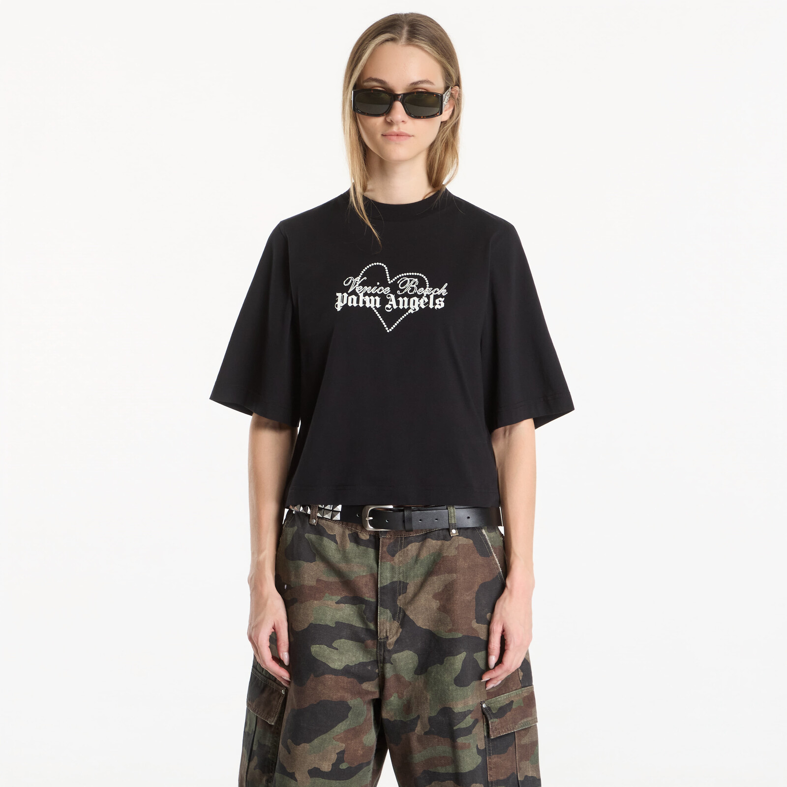 Tričko Palm Angels Venice Love Boxy Tee Black/ Off White L