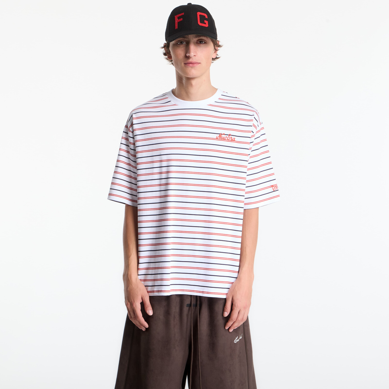 Tričko New Era Stripe OS Tee UNISEX White S