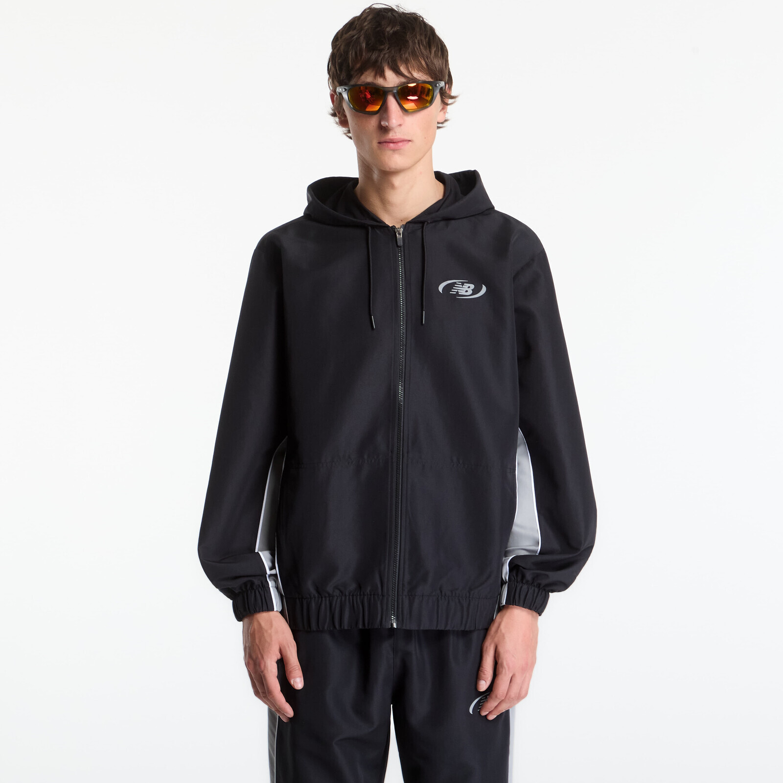 Bunda New Balance Trackside Woven Jacket Black/ Slate Grey L