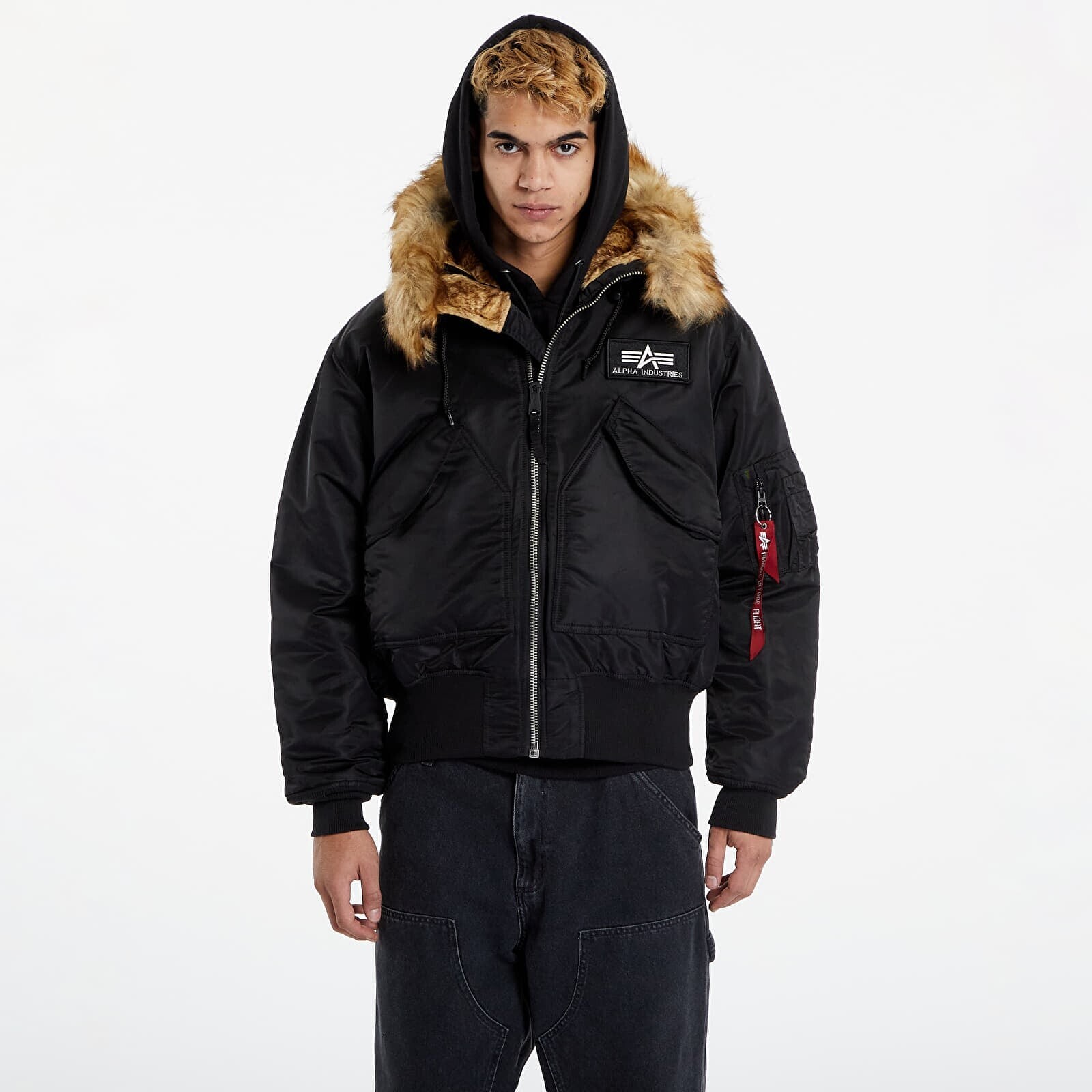 Bomber Alpha Industries 45P Hooded Custom Black/ Reflective S