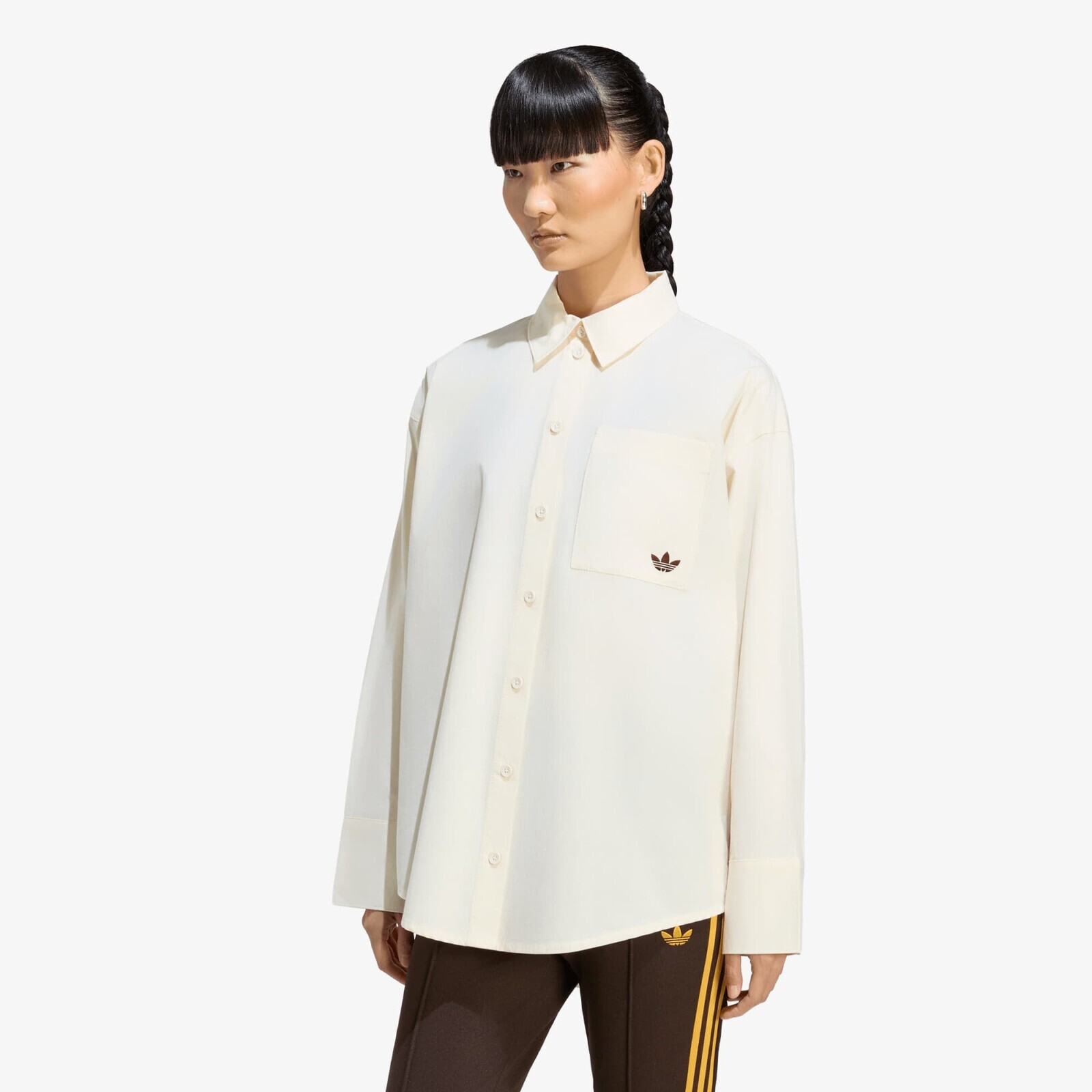 Košeľa adidas Badigirl Striped Shirt Cream White XS