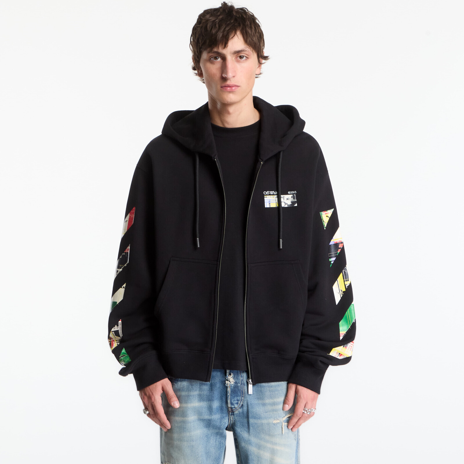 Mikina Off-White Industrial Arrow Regular Zip Hoodie UNISEX Black M